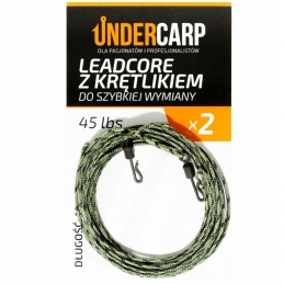 Leadcore z krętlikiem do szybkiej wymiany 45 lbs / 100 cm zielony UNDERCARP