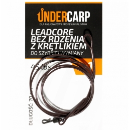 Leadcore bez rdzenia z krętlikiem do szybkiej wymiany 45 lbs / 70 cm – brązowy UNDERCARP