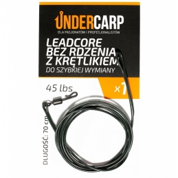 Leadcore bez rdzenia z krętlikiem do szybkiej wymiany 45 lbs / 70 cm – zielony UNDERCARP